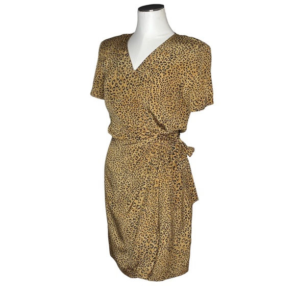 Vintage Robbie Bee Leopard Print Wrap Dress - Picture 4 of 14
